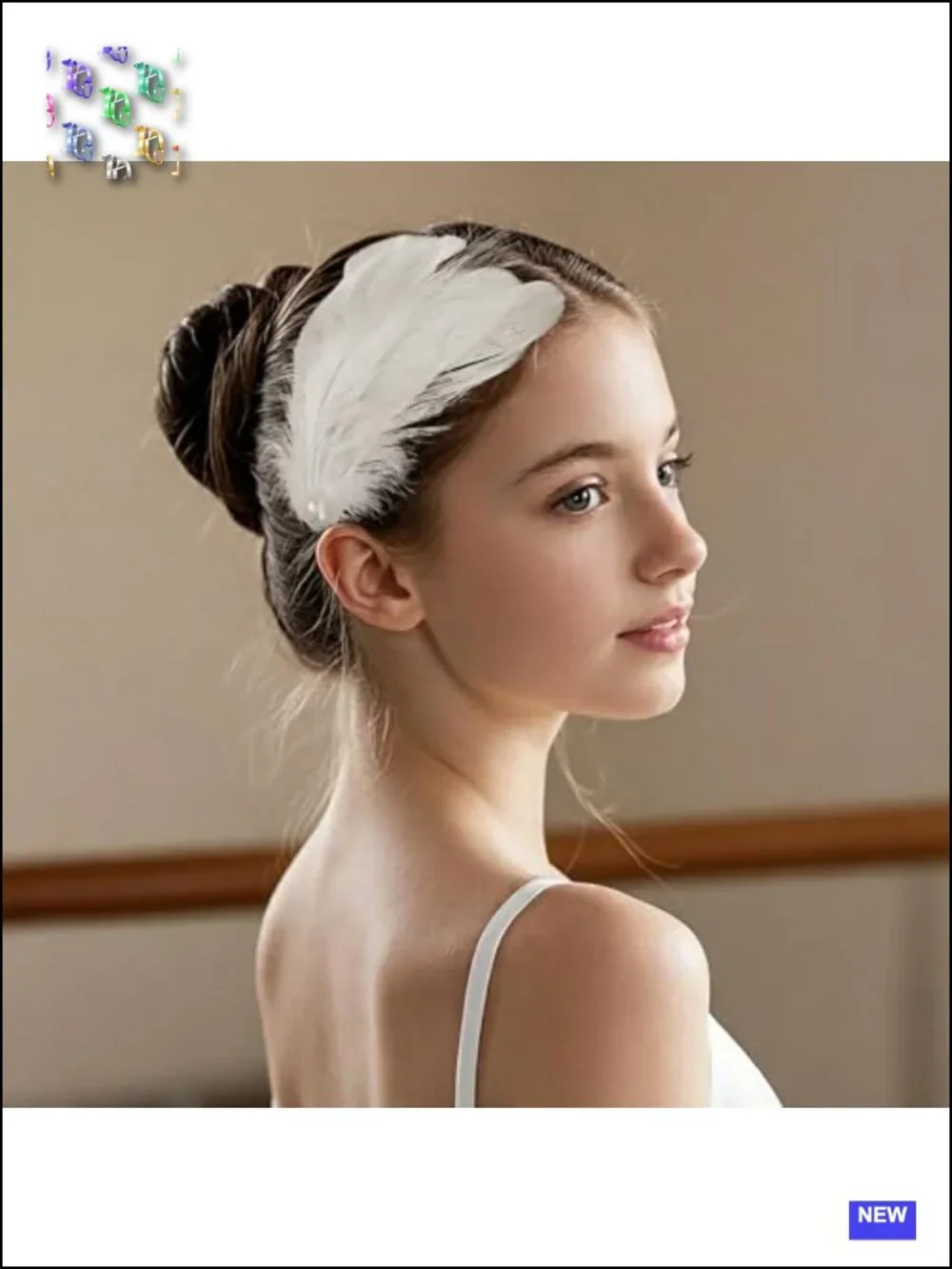 Feather Hair Clip Set with Faux Pearls for Women Wedding Prom Ballet